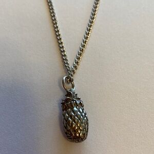 Silver Pineapple Pendant Necklace